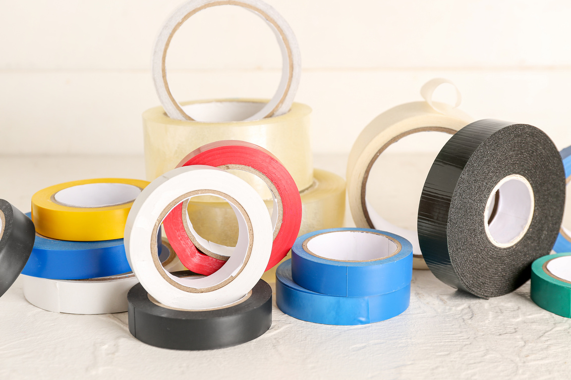 Adhesive Tape Rolls on White Table
